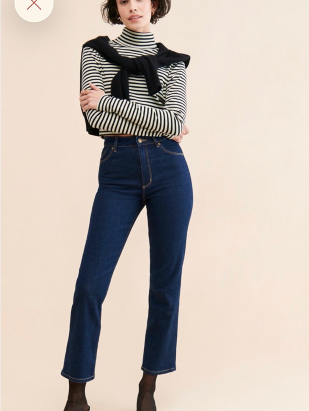 ROLLA'S High-Rise Straight Leg Jeans in Dark Blue